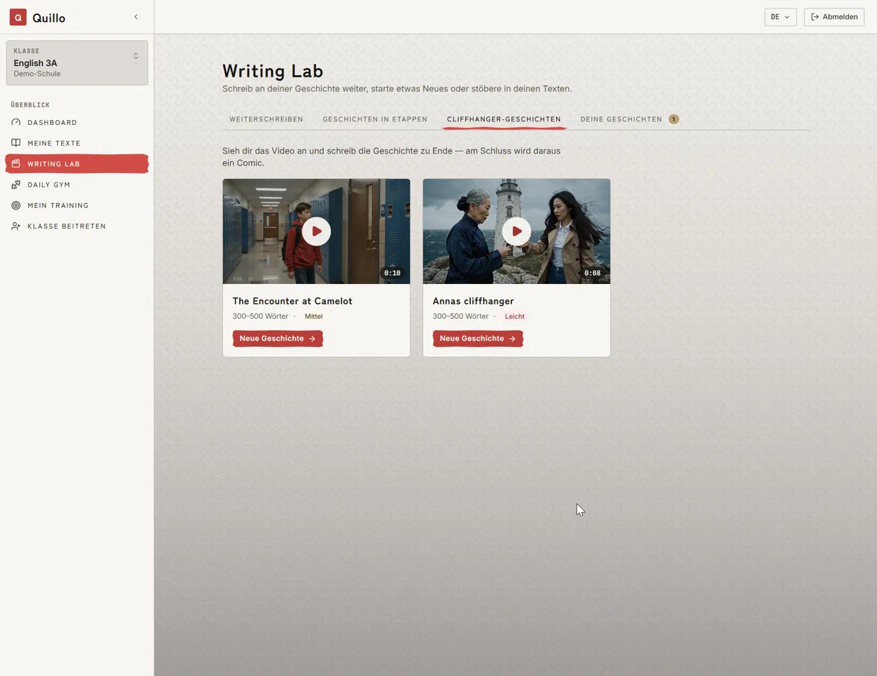 Writing Lab mit Cliffhanger-Geschichten